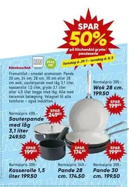 Bilka Spar 50% på KitchenAid gryde/ pandeserie tilbud