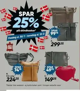 Bilka SPAR 25% på skindtasker tilbud