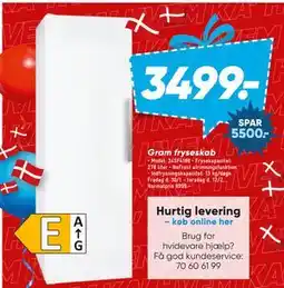 Bilka Gram fryseskab tilbud