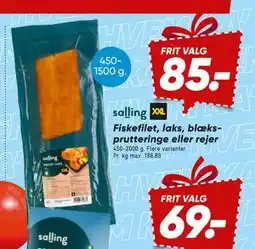 Bilka Fiskefilet, laks, blæksprutteringe eller rejer tilbud