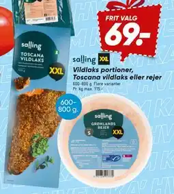 Bilka Vildlaks portioner, Toscana vildlaks eller rejer tilbud
