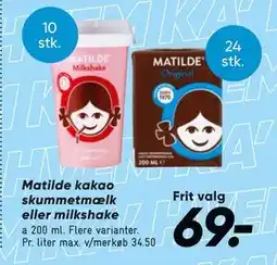 Bilka Matilde kakao skummetmælk eller milkshake tilbud