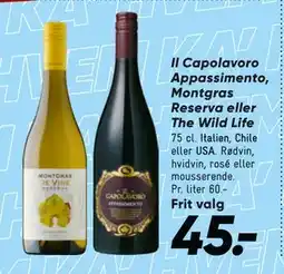 Bilka Il Capolavoro Appassimento, Montgras Reserva eller The Wild Life tilbud