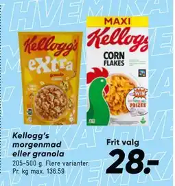 Bilka Kellogg’s morgenmad eller granola tilbud