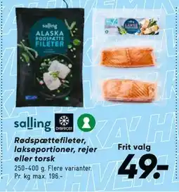 Bilka Rødspættefileter, lakseportioner, rejer eller torsk tilbud