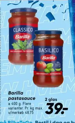 Bilka Barilla pastasauce tilbud
