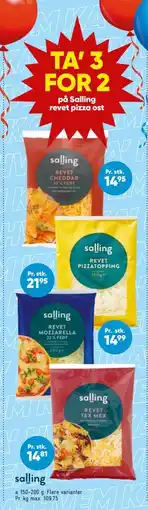 Bilka TA’ 3 FOR 2 på Salling revet pizza ost tilbud