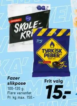 Bilka Fazer slikpose tilbud