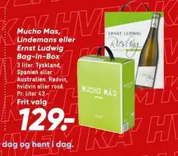 Bilka Mucho Mas, Lindemans eller Ernst Ludwig Bag-in-Box tilbud
