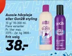 Bilka Aussie hårpleje eller Got2B styling tilbud