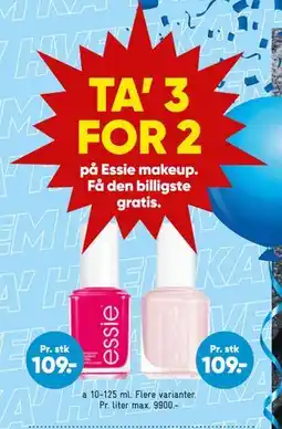 Bilka TA’ 3 FOR 2 på Essie makeup tilbud
