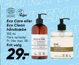 Bilka Eco Care eller Eco Clean håndsæbe tilbud