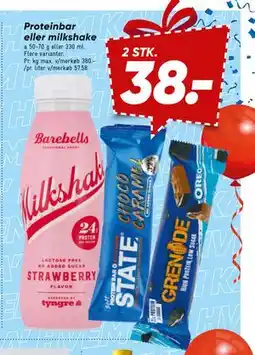 Bilka Proteinbar eller milkshake tilbud