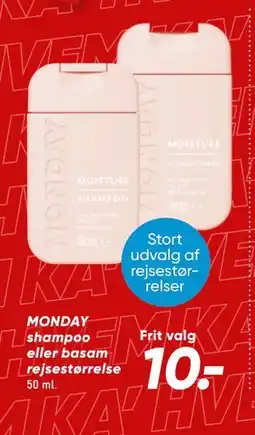 Bilka MONDAY shampoo eller basam rejsestørrelse tilbud