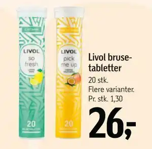 Føtex Livol brusetabletter tilbud