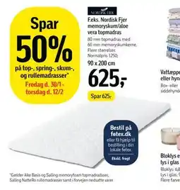 Føtex Spar 50% på top-, spring-, skum-, og rullemadrasser tilbud
