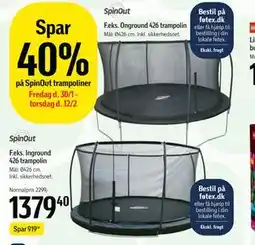 Føtex Spar 40% på SpinOut trampoliner tilbud