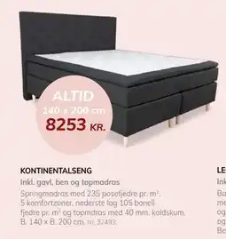 Daells Bolighus KONTINENTALSENG tilbud
