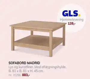 Daells Bolighus SOFABORD MADRID tilbud