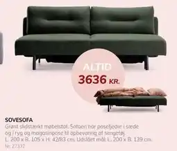 Daells Bolighus SOVESOFA tilbud