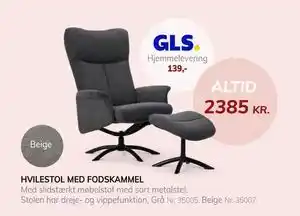 Daells Bolighus HVILESTOL MED FODSKAMMEL tilbud