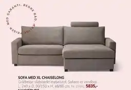 Daells Bolighus SOFA MED XL CHAISELONG tilbud