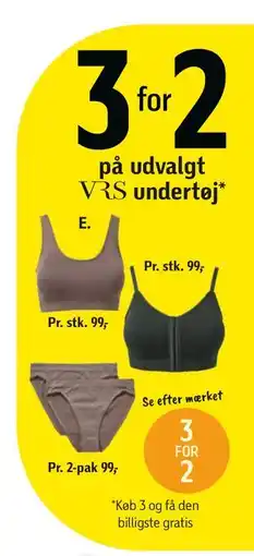 Føtex 3 for 2 på udvalgt VRS undertøj tilbud