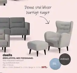 Daells Bolighus ØREKLAPSTOL MED FODSKAMMEL tilbud