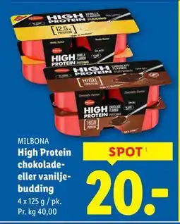 Lidl High Protein chokolade- eller vaniljebudding tilbud