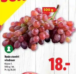 Røde stenfri vindruer