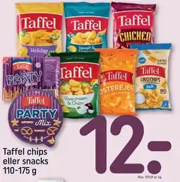 REMA 1000 Taffel chips eller snacks 110-175 g tilbud