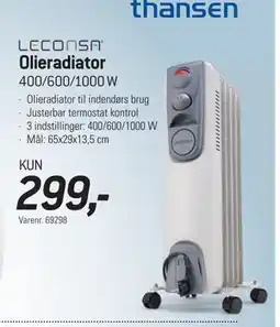 Thansen Olieradiator tilbud