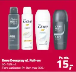 Fleggaard Dove Deospray el. Roll-on tilbud