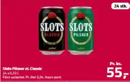 Fleggaard Slots Pilsner el. Classic tilbud
