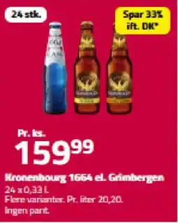 Fleggaard Kronenbourg 1664 el. Grimbergen tilbud
