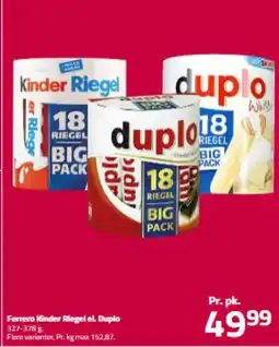 Fleggaard Ferrero Kinder Riegel el. Duplo tilbud