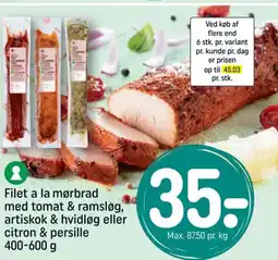 REMA 1000 Filet a la mørbrad med tomat & ramsløg, artiskok & hvidløg eller citron & persille tilbud