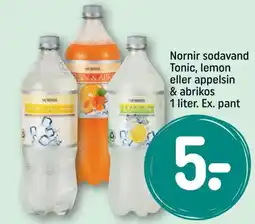 REMA 1000 Nornir sodavand Tonic, lemon eller appelsin & abrikos Ex. pant tilbud