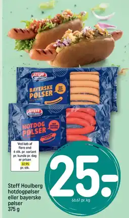 REMA 1000 Steff Houlberg hotdogpølser eller bayerske pølser tilbud
