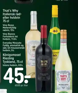 REMA 1000 That's Why Italiensk rød- eller hvidvin tilbud