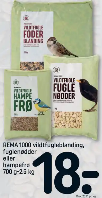 REMA 1000 REMA 1000 vildtfugleblanding, fuglenødder eller hampefrø tilbud