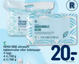 REMA 1000 REMA 1000 ultrasoft køkkenruller eller toiletpapir tilbud