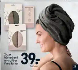 REMA 1000 2-pak hårturban i microfiber Flere farver tilbud