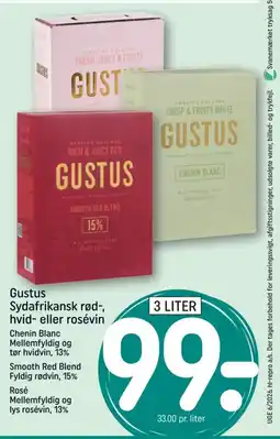 REMA 1000 Gustus Sydafrikansk rød-, hvid- eller rosévin tilbud