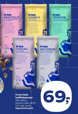 SuperBrugsen Irma hele kaffebønner tilbud