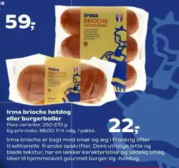 SuperBrugsen Irma brioche hotdog eller burgerboller tilbud