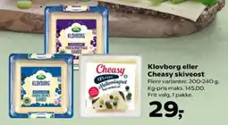 SuperBrugsen Klovborg eller Cheasy skiveost tilbud
