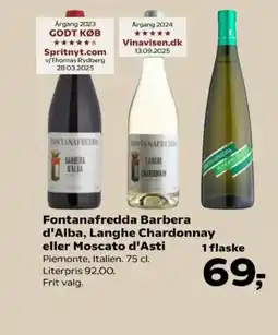 SuperBrugsen Fontanafredda Barbera d'Alba, Langhe Chardonnay tilbud