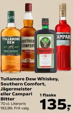 SuperBrugsen Tullamore Dew Whiskey, Southern Comfort, Jägermeister eller Campari Bitter tilbud