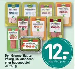 REMA 1000 Den Grønne Slagter Pålæg, kalkunbacon eller baconpostej 70-250 g tilbud